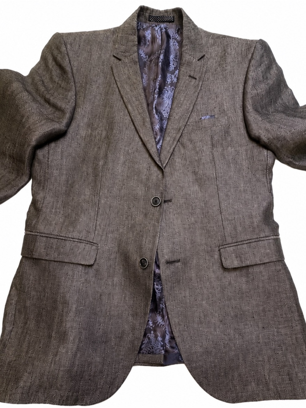 SAND Copenhagen Men’s 100% Linen Herringbone Blazer Jacket EU 50, US 40